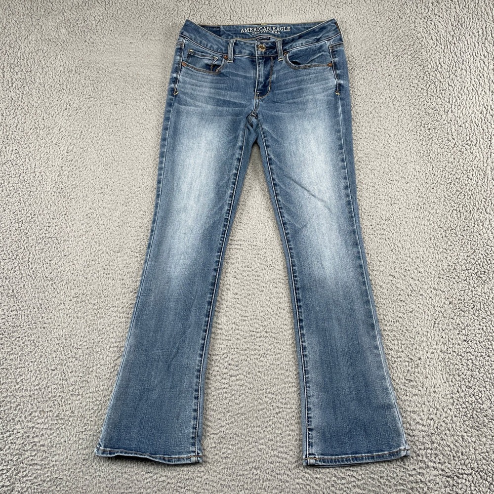 American Eagle Jeans Womens Blue Skinny Kick Super Stretch Bootcut Denim